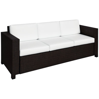 Cybele 185cm Wide Straight Metal Patio Sofa with Cushions