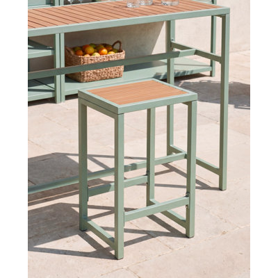 Garden Bar Chair AVETRANA Metal Light Green