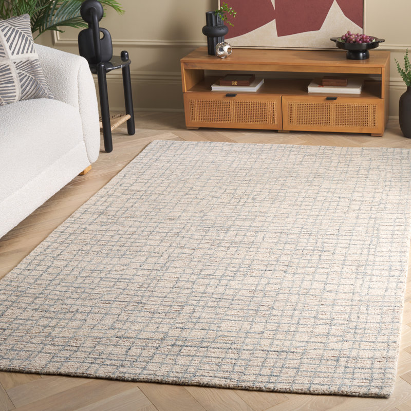 Omead Hand Tufted Wool And Jute Pile Performance Abstract Rug, Rectangle 5' x 8'