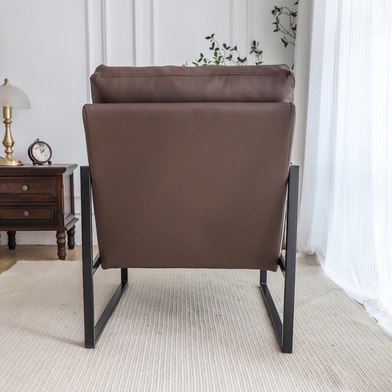 Faux Leather Armchair, Brown Faux Leather