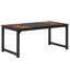 Bureau d'ordinateur rectangulaire avec plateau en bois brun et noir et base en métal noir pour la zone de travail à domicile-2136474896-2136474899
