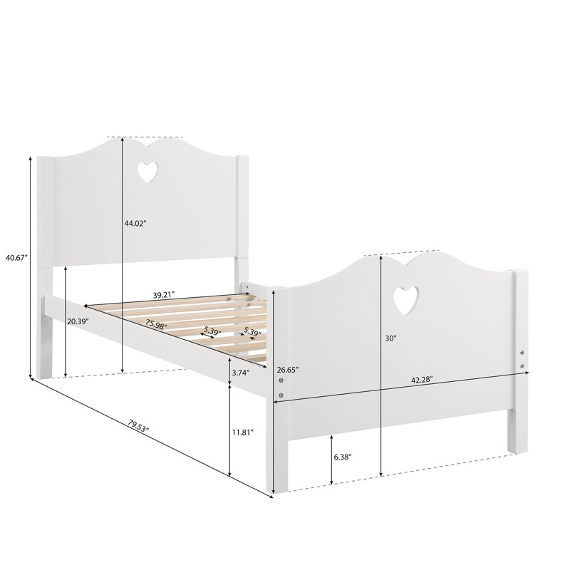 Lit-bateau standard Fierce par Ebern Designs, Blanc
