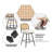 Upholstered Swivel Counter Stool With Rattan Backrest-1282506432-1282506492