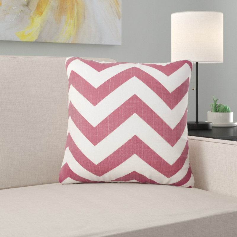 Housse de coussin carrée à chevron Shantel, Gris, H 18 po x l 18 po