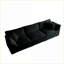 Canapés-lits de style moderne Mid-Century à 3 places avec coussins | Structure en bois massif | Noir | Chenille-1594086821