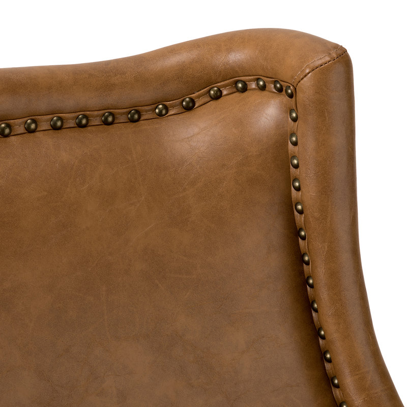 Fauteuil Annalecia, Similicuir brun clair