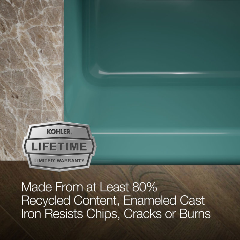 Whitehaven® 36" L x 22" W Double Basin Farmhouse/Apron Kitchen Sink, Teal