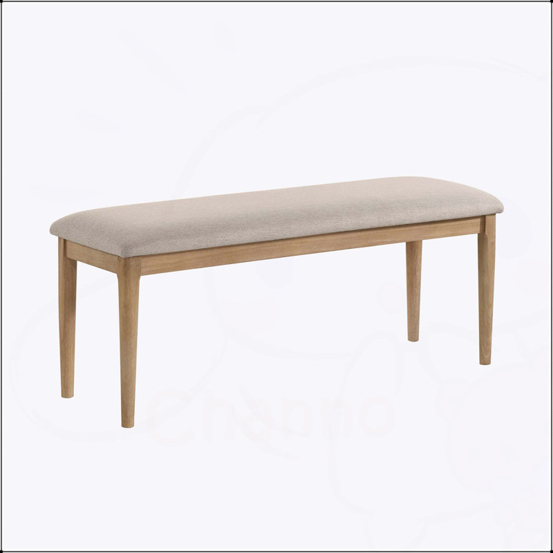 Banc de salle à manger contemporain en bois / beige rembourré pour les salles à manger modernes et accueillantes, Bois, Beige