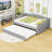 Upholstered Daybed with LED Lights and Trundle-584229254