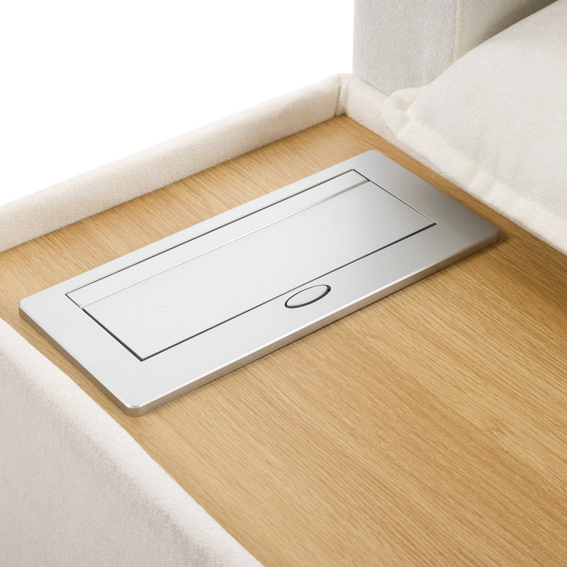 U-Shaped With Movable And Versatile Coffee Table, White - Hidden Charging Socket, Cushioned Comfort Zone, Finish 90" Sectional Couch Practical Table Built-In Ability, Soft Cushioning Area, Build