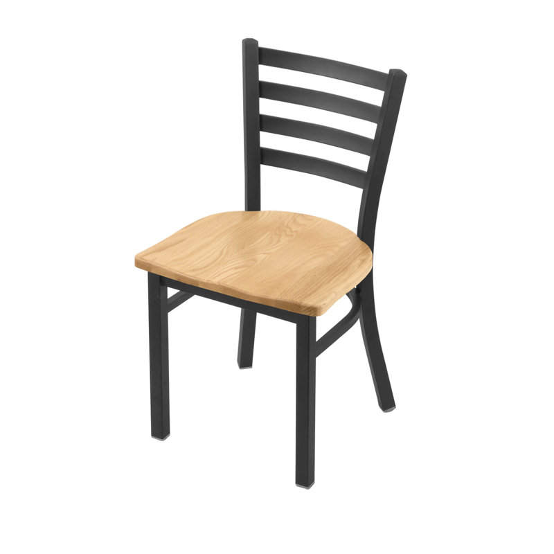 Jackie Side Chair, Pewter, Wood-Natural Oak