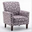 Fauteuil à motifs en mélange de polyester avec structure en bois de bouleau massif