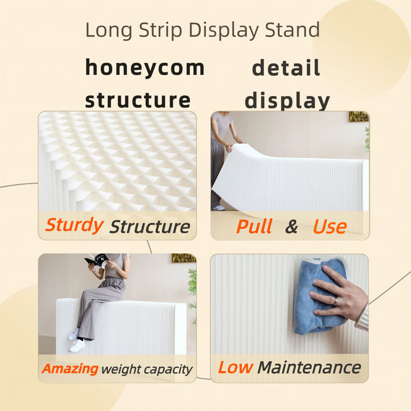 Comptoir de présentation en papier pliable et écologique - Table portable légère, support télescopique sans assemblage pour usage commercial, bureau et maison