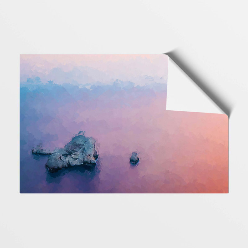 Pink Sunset in Ibiza Spain - Frameless Print, 59.4 cm H x 84.1 cm W