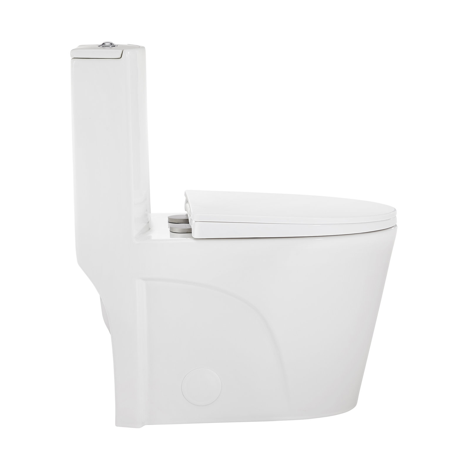 St. Tropez One Piece Elongated Toilet Dual Vortex Flush 1.6 GPF, Matte Black, Right, 10" 