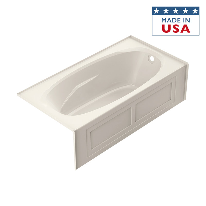 Amiga® 72" x 36" Alcove Soaking Bathtub, Oyster, Right