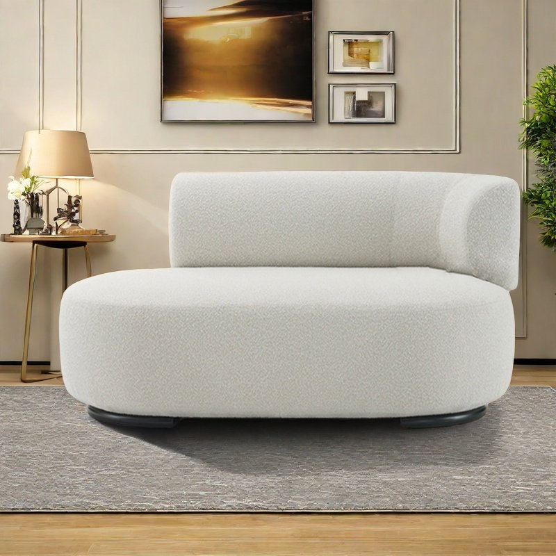 Chaise en bois massif élégante et confortable, Blanc cassé, Orienté à droite