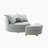 Edene 360° Swivel Accent Barrel Chair,bedroom chair with Storage Ottoman & 4 Pillows-327314213