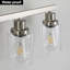 10 luminaires de salle de bain, luminaire de meuble-lavabo avec verre transparent, luminaires de salle de bain en nickel brossé sur miroir, grands luminaires de meuble-lavabo pour salle de bain, luminaires de meuble-lavabo pour miroir, applique murale