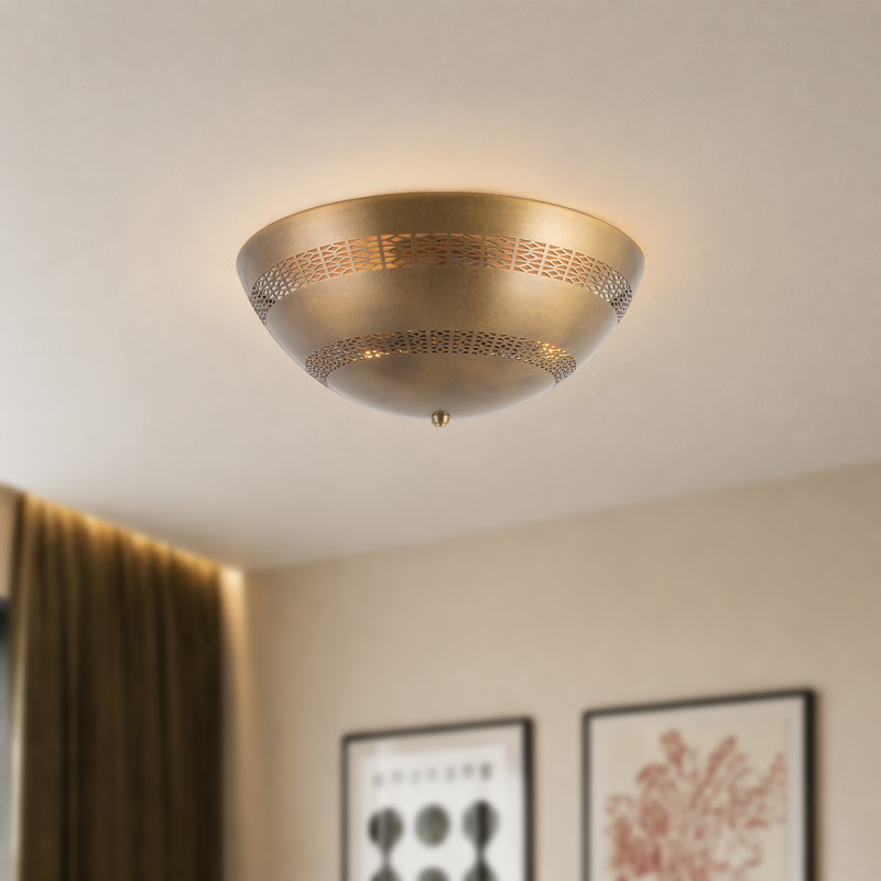 Overland 3 - Light Flush Mount, Vintage Brass