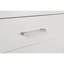 Table de chevet rectangulaire 2 tiroirs blanc cuivre avec poignées barre