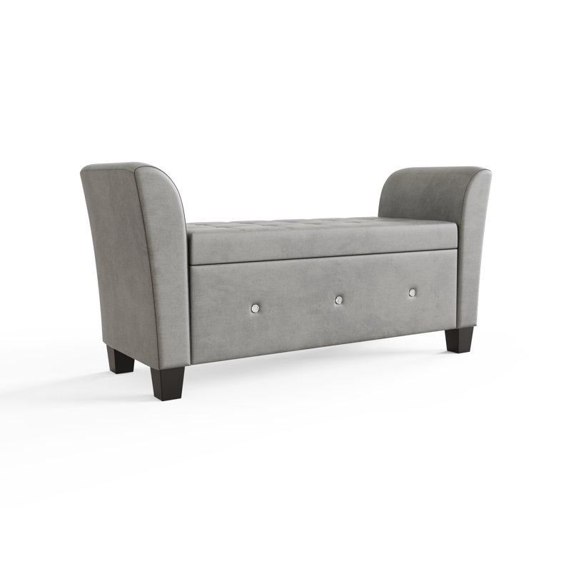 Armstrong Upholstered Storage Bench, Grey