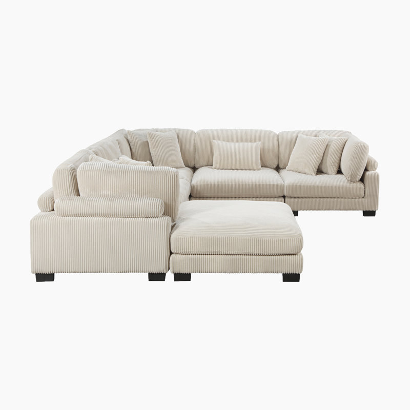 Brinsley 6-Piece 135" Corduroy Modular Sectional Sofa