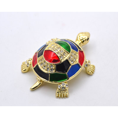 Boîte à bijoux bijou de tortue faite de cristaux autrichiens et d'émail