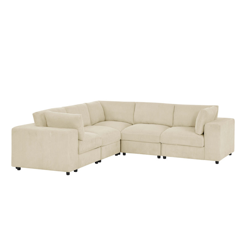 Canapé modulaire réversible large Areeba, Beige, H 33 po x l 104 po x P 104 po