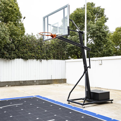 18FT x 24FT Basketball court Mobile Basketball Hoop