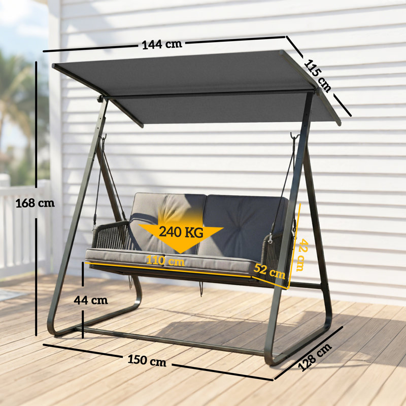2 Person Porch Swing with Canopy