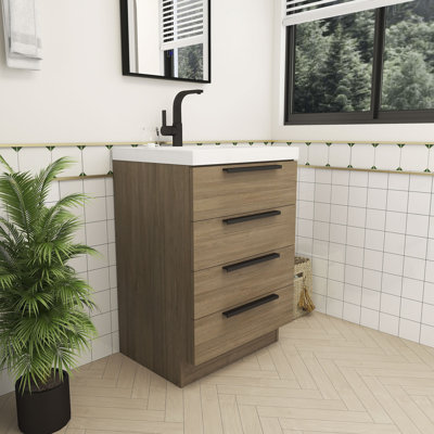 Sophia 24" Free Standing Vanity With Acrylic Sink