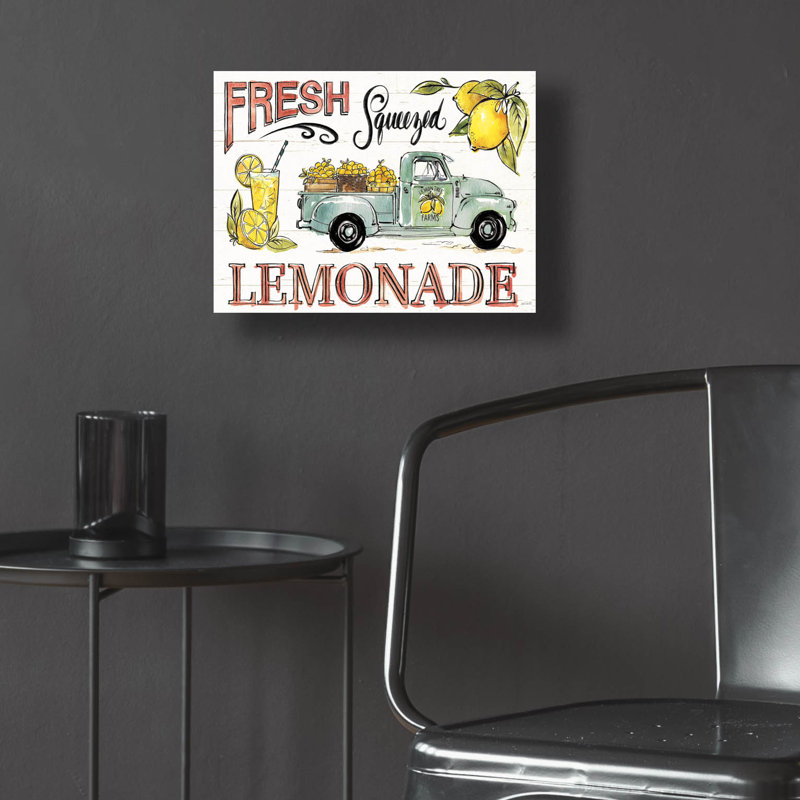 «Lemonade Stand 1» par Anne Tavoletti, art mural en verre acrylique, H 12 po x l 16 po x P 0,13 po