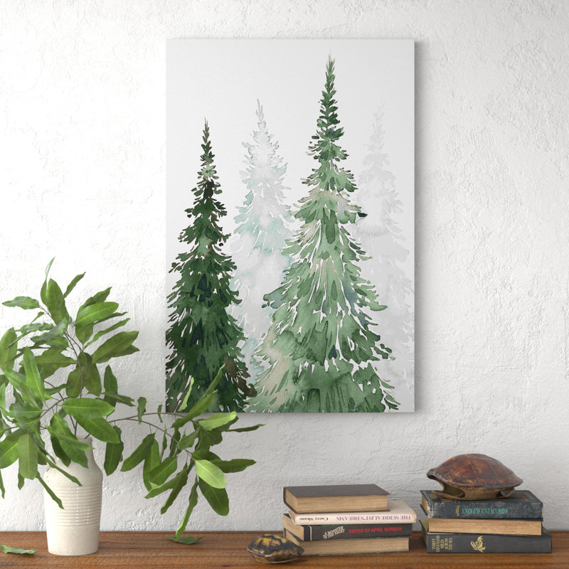 Taillis d'hiver délavé II - peinture sur toile tendue, H 30 po x l 20 po x P 1,25 po