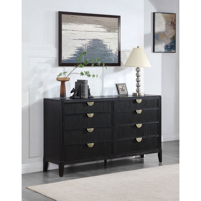 Commode 8 tiroirs Orlandis - noir