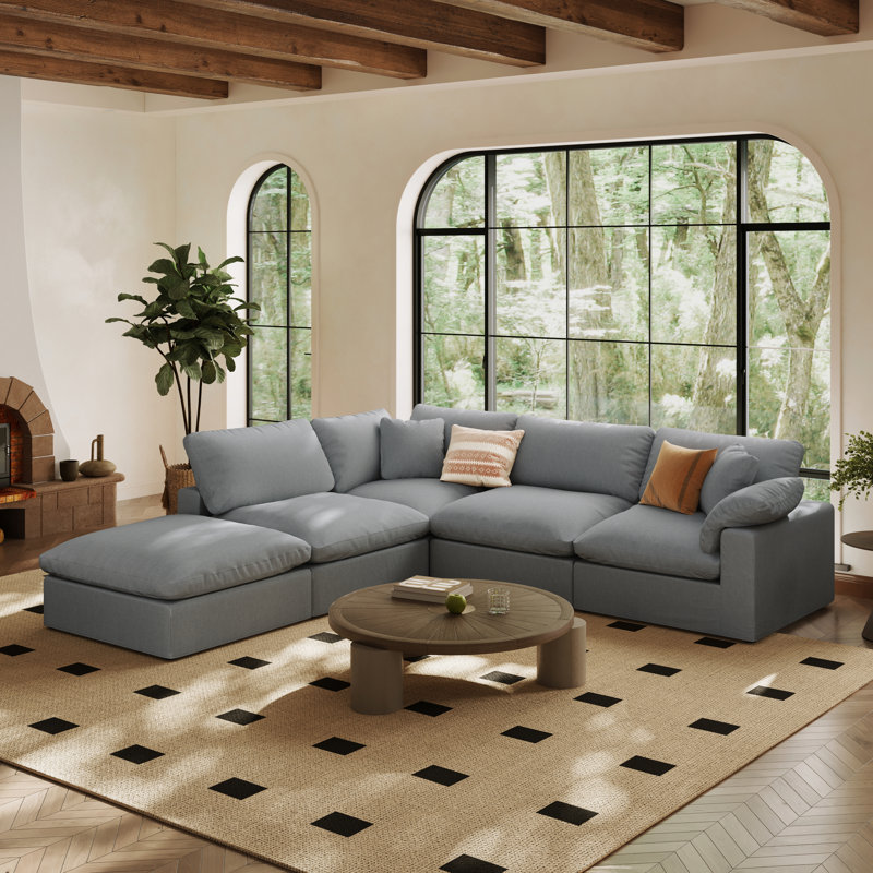 Canapé modulaire surdimensionné Cloud, Gris, 5