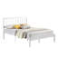 Base de lit plateforme en métal robuste avec tête de lit, rangement sous le lit de 12,6 po, support de lattes en métal robuste, sans sommier tapissier, blanc-2047089100-2047089105