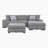 Odesser 115" W 3-Piece Chenille Sleeper Sectional-1065647967-1065647964