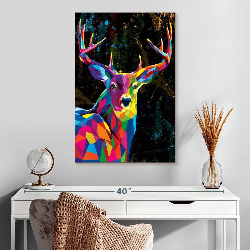 Brampt Geometric Colored Buck, 30" H x 20" W