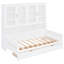 Lit de jour simple avec construction en bois blanc et rangement lumineux à DEL