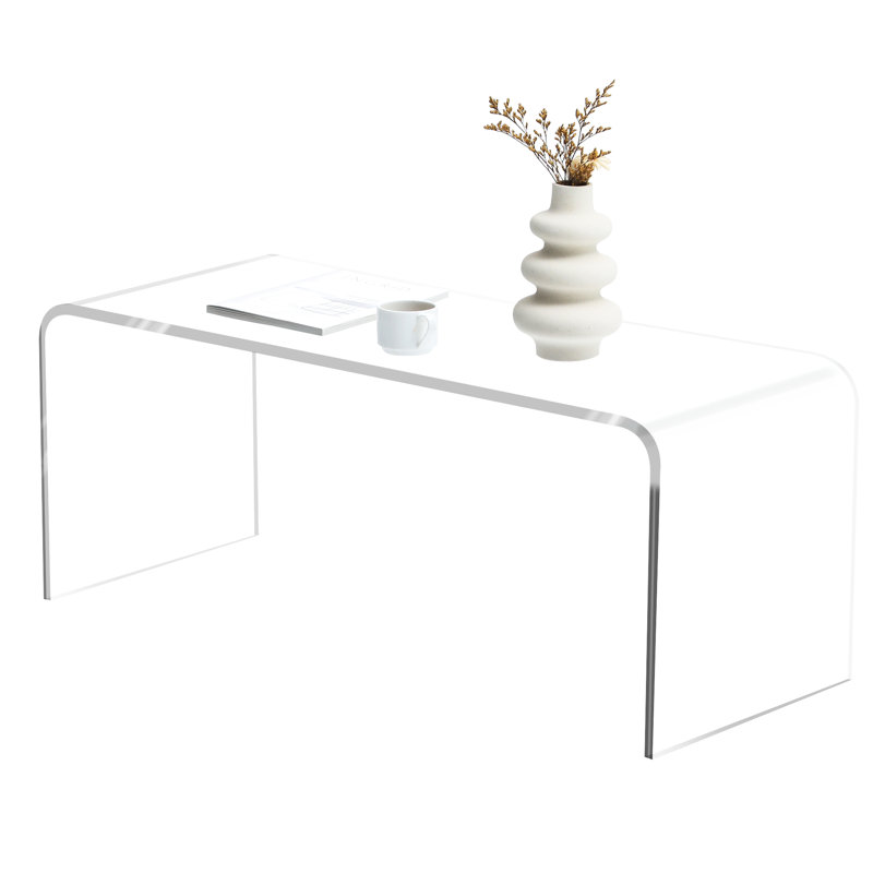 16,31 po Large table de salon en cascade en acrylique - Table basse polyvalente, solide et stable