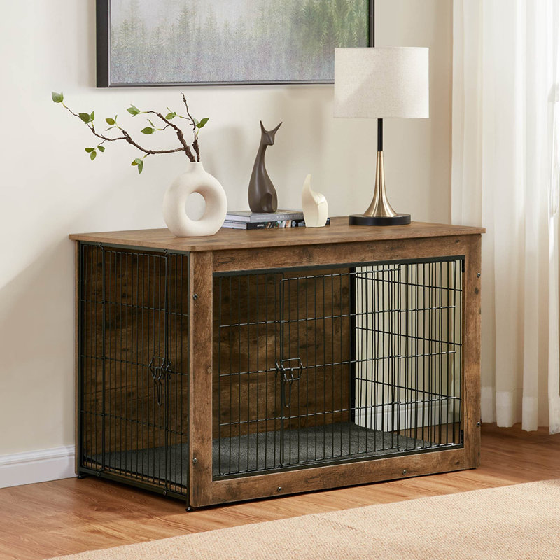 Furniture Style Dog Crate With Mat, Large (31.3" H x 29.5" W x 44" D)