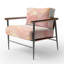 Fauteuil d'appoint rembourré abstrait doré et rose Soft Wave Fusion II-762602924