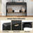 47.3" Modern Curved Console Table with 3 Drawers and Open Shelf for Entryway,Hallway