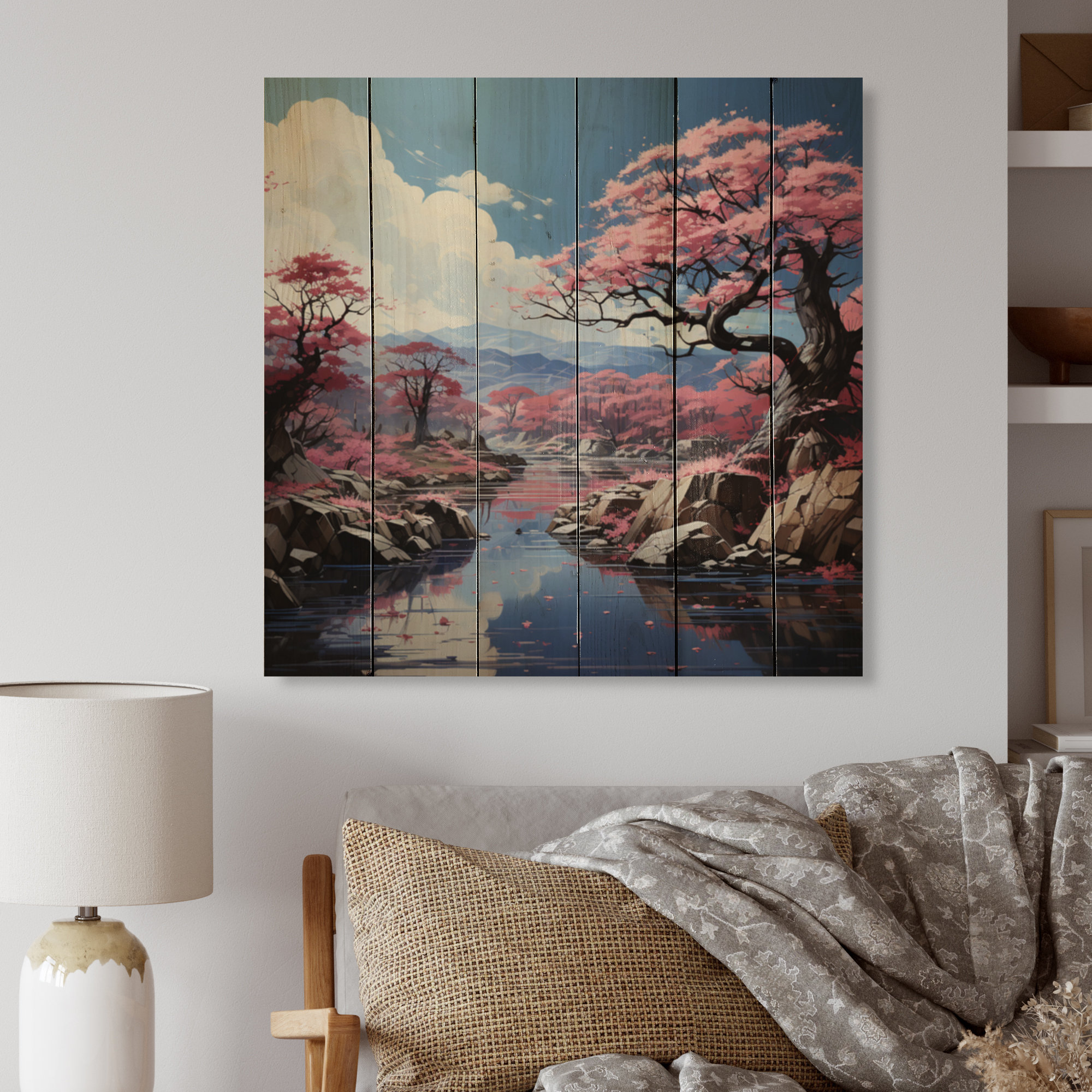 Red Barrel Studio® Venetta Japan Cherry Blossom Serenity II On Wood ...