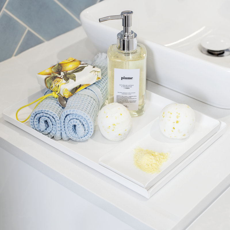 LARS Bathroom Tray, White, 2 cm H x 30 cm W x 20 cm D