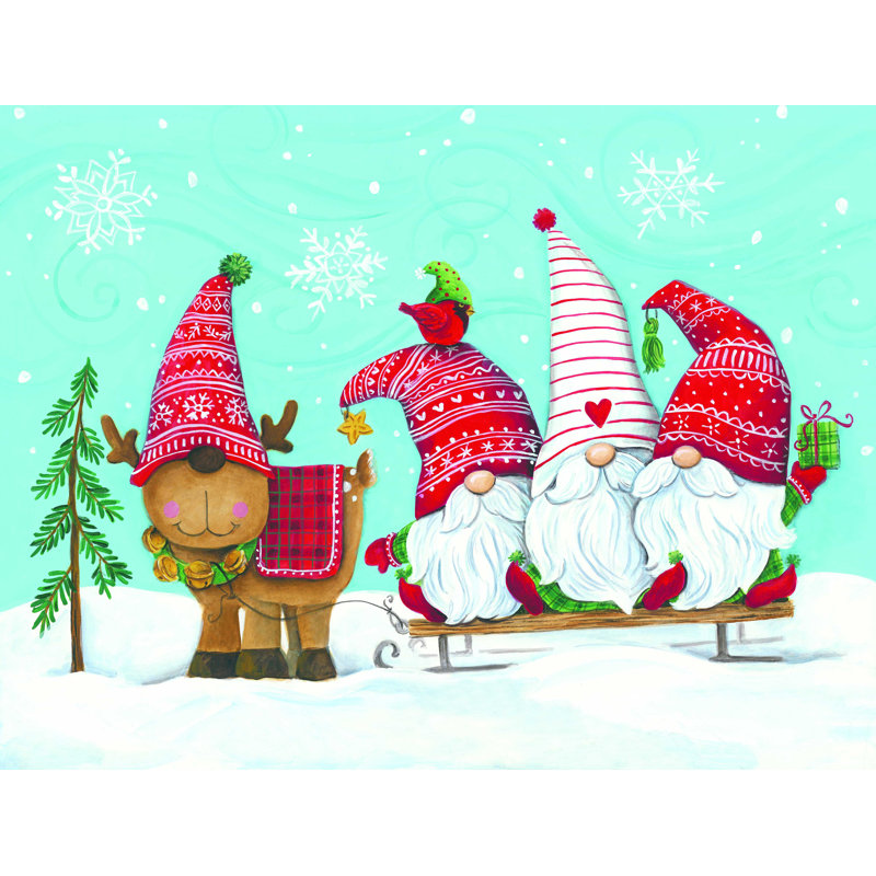 «Elf Gnome with Lights» par Diane Kater - reproduction d'art sur toile tendue, H 12 po x l 16 po