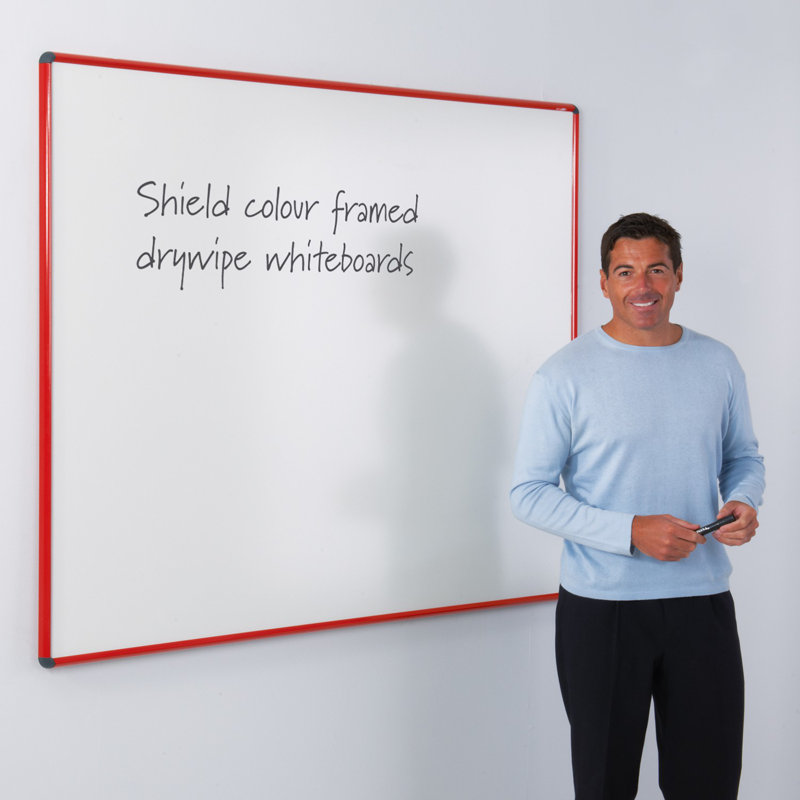 Wall Mounted Whiteboard, 120cm H x 240cm W, Red