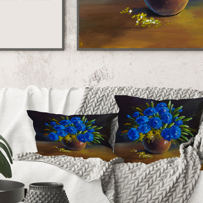 Floral Throw Pillow, 18" x 18"