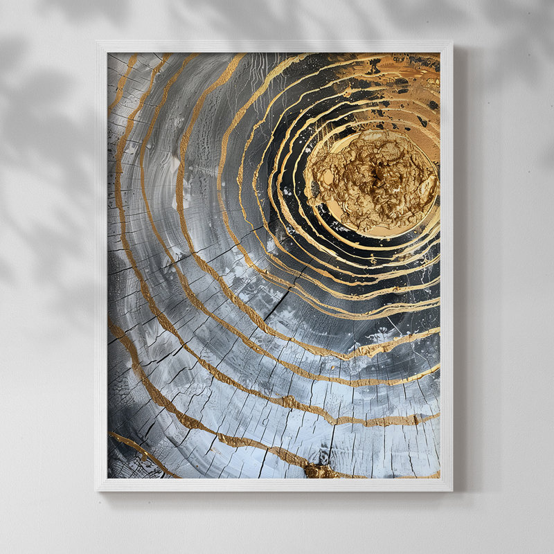 ABSTRACT Series CCXL III - Impression encadrée de qualité supérieure - Prêt à être accroché - Aucun clou requis, Blanc